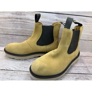 Sorel Women's Hi-Line Chelsea Waterproof Suede Ankle Boots Geo Yellow Size 6